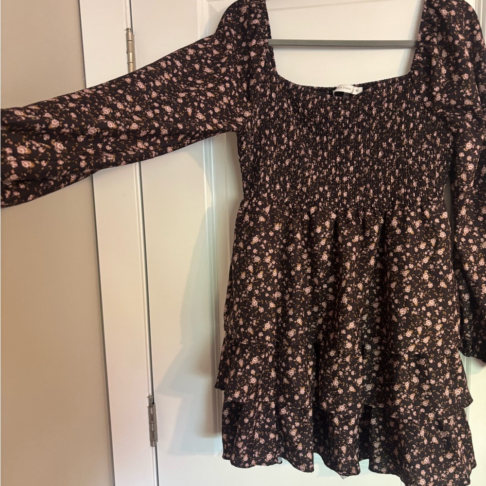Altar'd State Floral Midi Dress - Black and Pink